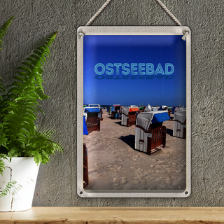 Blechschild Reise 20x30cm Ostseebad Deutschland Meer