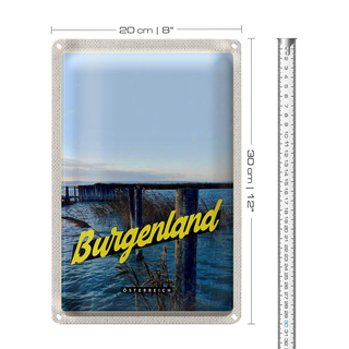 Blechschild Reise 20x30cm Burgenland Österreich Strand Urlaub