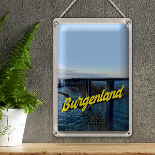 Blechschild Reise 20x30cm Burgenland Österreich Strand Urlaub