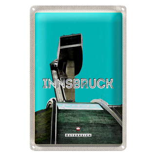 Blechschild Reise 20x30cm Innsbruck Österreich Aussicht Urlaub