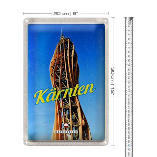 Blechschild Reise 20x30cm Kärnten Österreich Pyramidenkogel Trip