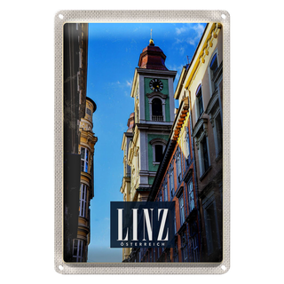 Blechschild Reise 20x30cm Linz Österreich Altstadt Kirche Urlaub