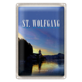 Blechschild Reise 20x30cm St. Wolfgang See Österreich Urlaub