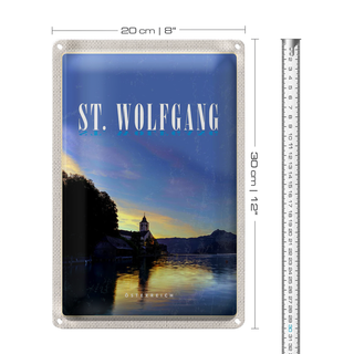 Blechschild Reise 20x30cm St. Wolfgang See Österreich Urlaub