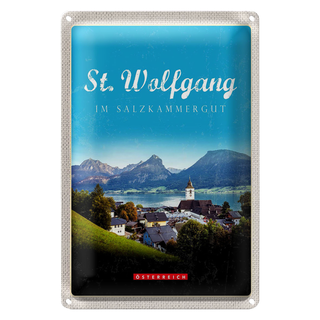 Blechschild Reise 20x30cm St. Wolfgang im Salzkammergut Stadt