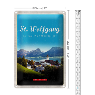 Blechschild Reise 20x30cm St. Wolfgang im Salzkammergut Stadt