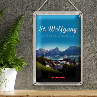 Blechschild Reise 20x30cm St. Wolfgang im Salzkammergut Stadt