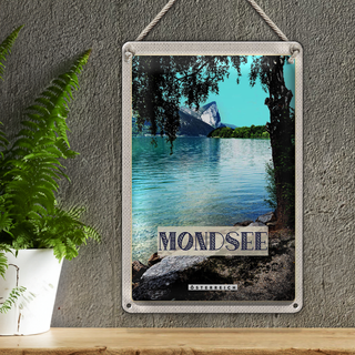 Blechschild Reise 20x30cm Mondsee Österreich See Wald Urlaub