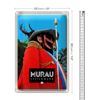 Blechschild Reise 20x30cm Murau Steiermark Samsonumzug Samson