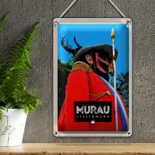 Blechschild Reise 20x30cm Murau Steiermark Samsonumzug Samson