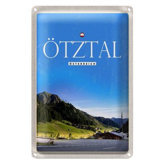 Blechschild Reise 20x30cm Ötztal Österreich Wald Natur Urlaub