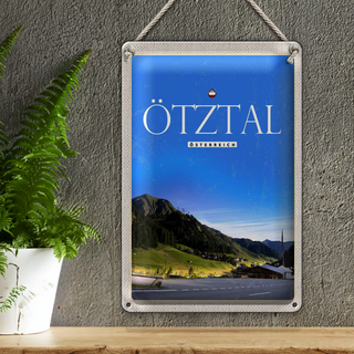 Blechschild Reise 20x30cm Ötztal Österreich Wald Natur Urlaub