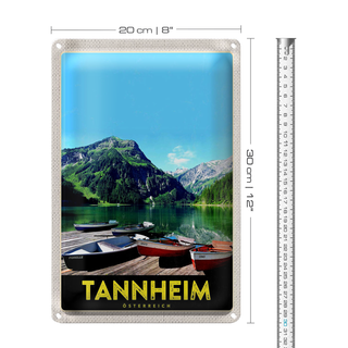 Blechschild Reise 20x30cm Tannheim Östereich Natur Wanderung