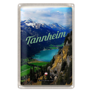 Blechschild Reise 20x30cm Tannheim Wälder Wanderung See Urlaub