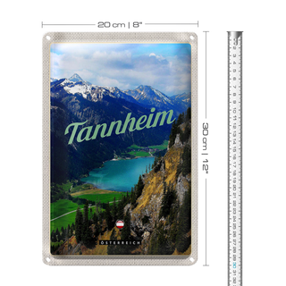 Blechschild Reise 20x30cm Tannheim Wälder Wanderung See Urlaub