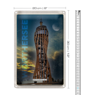 Blechschild Reise 20x30cm Wörthersee Pyramidenkogel Österreich