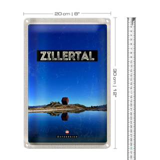 Blechschild Reise 20x30cm Zillertal Österreich Wanderung Wälder