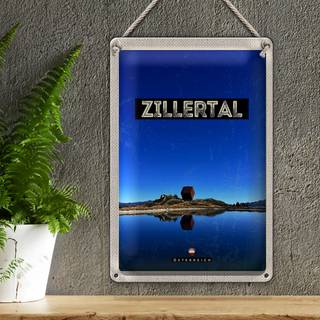 Blechschild Reise 20x30cm Zillertal Österreich Wanderung Wälder