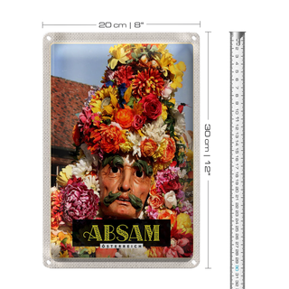 Blechschild Reise 20x30cm Absam Matschgerer Karneval Umzug Tirol