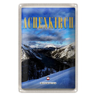 Blechschild Reise 20x30cm Achenkirch Österreich Skiurlaub Schnee