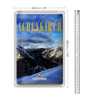 Blechschild Reise 20x30cm Achenkirch Österreich Skiurlaub Schnee