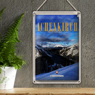 Blechschild Reise 20x30cm Achenkirch Österreich Skiurlaub Schnee