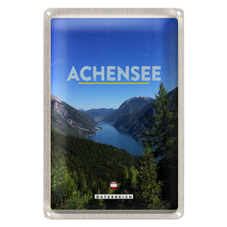 Blechschild Reise 20x30cm Achensee Österreich Familie Wanderung