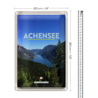 Blechschild Reise 20x30cm Achensee Österreich Familie Wanderung