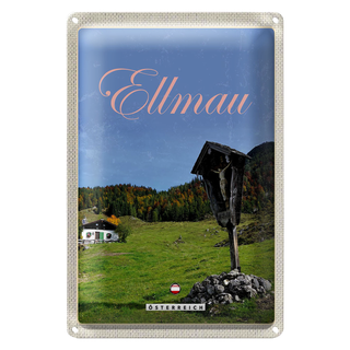 Blechschild Reise 20x30cm Ellmau Österreich Weide Natur Jesus