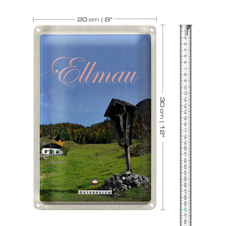 Blechschild Reise 20x30cm Ellmau Österreich Weide Natur Jesus