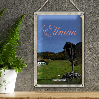 Blechschild Reise 20x30cm Ellmau Österreich Weide Natur Jesus