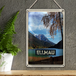 Blechschild Reise 20x30cm Ellmau Österreich Berge See Natur