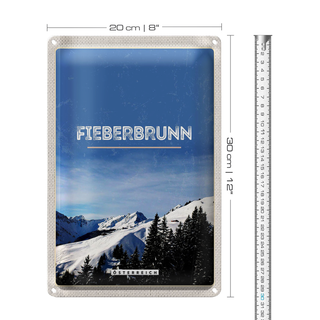 Blechschild Reise 20x30cm Fieebrbrunn Österreich Winter Ski
