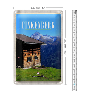 Blechschild Reise 20x30cm Finkenberg Natur Haus Berg wandern