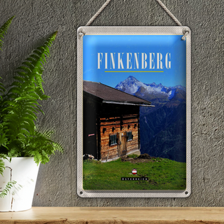 Blechschild Reise 20x30cm Finkenberg Natur Haus Berg wandern