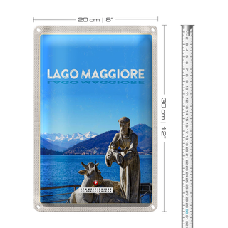Blechschild Reise 20x30cm Lago Maggiore Schweiz Skulptur Ziege