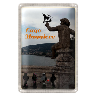 Blechschild Reise 20x30cm Lago Maggiore Einhorn Skulptur Natur
