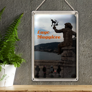 Blechschild Reise 20x30cm Lago Maggiore Einhorn Skulptur Natur