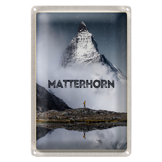 Blechschild Reise 20x30cm Matterhorn Schweiz Wanderung Berg
