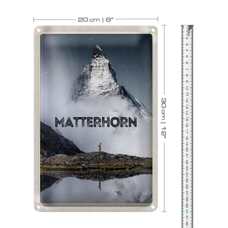 Blechschild Reise 20x30cm Matterhorn Schweiz Wanderung Berg