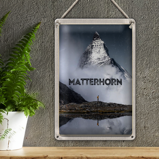 Blechschild Reise 20x30cm Matterhorn Schweiz Wanderung Berg