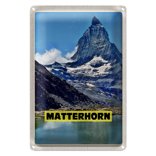 Blechschild Reise 20x30cm Matterhorn Gebirge Schweiz Wanderung