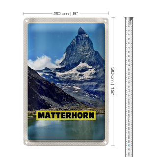 Blechschild Reise 20x30cm Matterhorn Gebirge Schweiz Wanderung