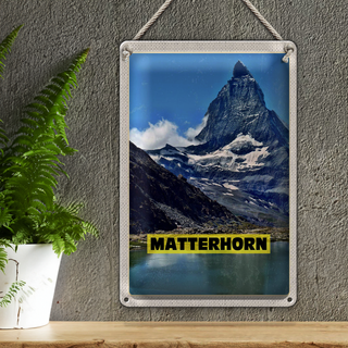 Blechschild Reise 20x30cm Matterhorn Gebirge Schweiz Wanderung