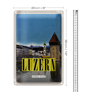 Blechschild Reise 20x30cm Luzern Stadt Familienurlaub Wanderung