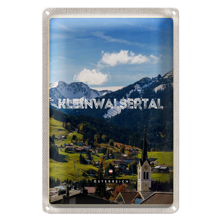 Blechschild Reise 20x30cm Kleinwalsertal Kirche Gondel Wanderung