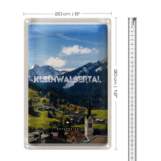 Blechschild Reise 20x30cm Kleinwalsertal Kirche Gondel Wanderung