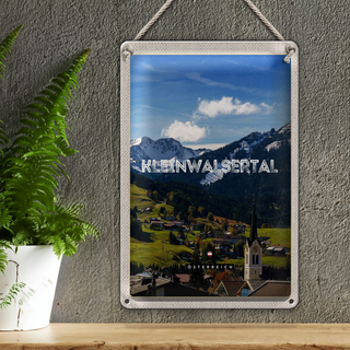 Blechschild Reise 20x30cm Kleinwalsertal Kirche Gondel Wanderung