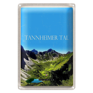 Blechschild Reise 20x30cm Tannheimer Tal Österreich Berge Natur
