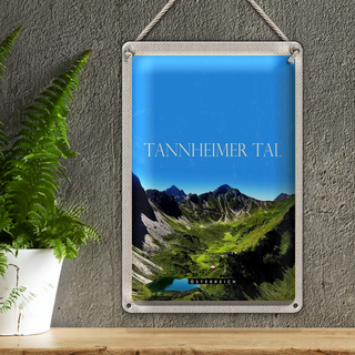 Blechschild Reise 20x30cm Tannheimer Tal Österreich Berge Natur
